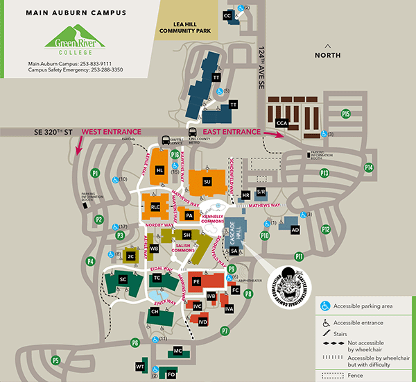 Green River College Campus Map